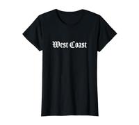 Costa Oeste de California Hip Hop Rap West Side Camiseta gráfica económica, Mujer, Negro, XL