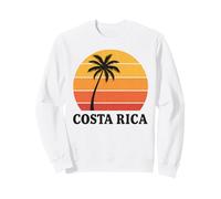 Costa Rica Atardecer Palmera Vintage Retro Sudadera