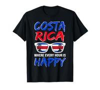 Costa Rica Cada Hora es Feliz Gafas de Sol Vacaciones Viajes Camiseta