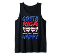 Costa Rica Cada Hora es Feliz Gafas de Sol Vacaciones Viajes Camiseta sin Mangas