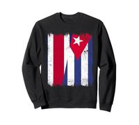 Costa Rica Cuba Media Bandera Patrimonio Cubano Costarricense Sudadera