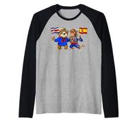 Costa Rica España Raíces Bandera Costarricense Español Camiseta Manga Raglan