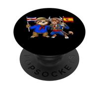 Costa Rica España Raíces Bandera Costarricense Español PopSockets PopGrip Adhesivo