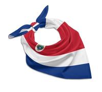 Costa Rica Flag Soft Imitated Silk Neck Scarf Multi-Purpose Head Hair Wrap Wrist Handkerchief Bag Decor Kerchief For Daily Wear(18"x18")