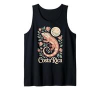 Costa Rica Iguana, Divertidas Flores Tropicales y Luna Camiseta sin Mangas