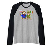 Costa Rica Irlanda Raíces Orgullosas Bandera Irlandesa Camiseta Manga Raglan