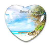 Costa Rica Manuel Antonio - Imán para nevera, pegatinas decorativas para nevera, recuerdo de viaje, vidrio en forma de corazón