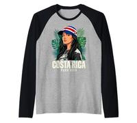 Costa Rica Mujeres Pura Vida Orgullosa Costarricense Camiseta Manga Raglan