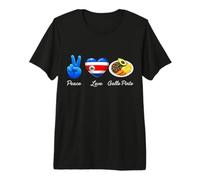 Costa Rica Paz Amor Gallo Pinto Camiseta Premium