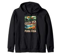 Costa Rica Pura Vida Perezoso Vacaciones Camisa Playa Tucán Sudadera con Capucha
