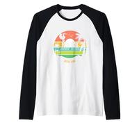 Costa Rica Pura Vida Tropical Perezoso & Tucán Sunset Souvenir Camiseta Manga Raglan
