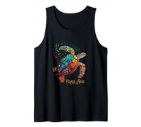 Costa Rica Pura Vida Vintage Playa Vacaciones Tortuga Marina Camiseta sin Mangas