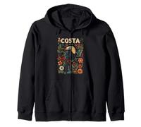 Costa Rica Pura Vida Vintage Vacaciones Camisa Flores Tucán Sudadera con Capucha