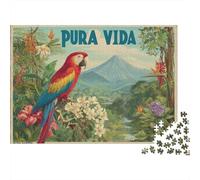 Costa Rica Travel Poster Puzzle Imposible,desafío para Adultos Juego Educativo 1000 Piezas Obra De Arte De Juego De para Adultos Y Niños A Partir De 12 Años 52x38cm/1000pcs