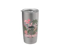 Costa Rica Tucán Volcán Tabacón Rainforest Travel Tico Vaso térmico de acero inoxidable de doble pared