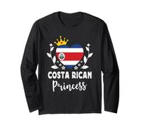 Costa Rican Princess Costa Rica Flag Proud Costa Rican Girl Manga Larga