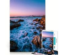 Costa rocosa al Atardecer, Rompecabezas de 1000 Piezas para Adolescentes, Juguete de lógica Fuerte, Tiempo en Familia, Borde Transparente, cálida Sorpresa (38x26cm)