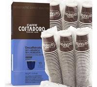 Costadoro Descafeinado, 100 Cápsulas Compatibles con Nespresso®*, 50% Arábica y 50% Robusta Premium, 10 Cajas de 10 Cápsulas cada una + 100 Vasos Compostables