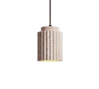 Coste de piedra natural Lámpara colgante de sombra de travertino de color amarillo claro con base E27 Base Wabi japonesa Sabi Antique de mármol colgante Luz de luz para la casa de la cocina sala de