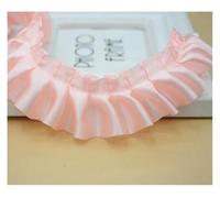 Costeado de bordes de encaje, Ajuste de encaje plisado con volantes, cinta raso plisada 4 cm 33 yardas que reúne el borde del volante(Pink)