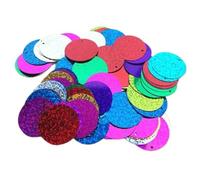 Costear lentejuelas holográficas sueltas, Lentejuelas holográficas láser de PVC multicolor de 30 mm, redondas, con orificio, 40 unidades(Laser Random Mix)
