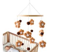 Costeo De Chime De Viento - Móvil Para Cun Crousel De Cuna Para Baby Boys & Girl | Pequeñas Bolas De Piel Y Campanas Para 0-12 Meses Niños Pequeños | 18.5*7.72 Pulgadas | Bola De Piel De Madera Adecua