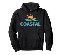Costera Minimal Océano Puesta del Sol Playa Sudadera con Capucha