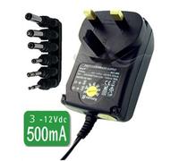CostMad ® 6 -Way 500 mA máx. CA a CC universal Universelle multi Voltaje 3V / 4.5V / 6V / 7.5V / 9V / 12V Enchufe de red Adaptador de corriente Adaptador de fuente de alimentación de reemplazo