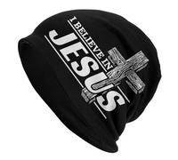 Costumbre Creo en Jesucristo Gorros de Gorra de Punto para Hombres Mujeres Cristianismo cálido de fe Fe Skullies Gorros Gorros