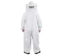 Costume Apiculture Pro - 100% Coton Blanc Respirant Voile Rond Amovible Protection Intérieur grale, Combinaison Apiculteur Sécurisée, Vêtement Travail Ruche Épais | Équipement Récolte Miel Pour