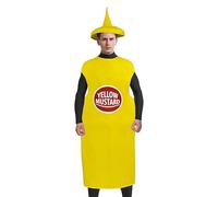 Costume da ketchup alla senape - Abito da cibo unisex, Abito divertente per giochi di ruolo, Set cosplay di Halloween | Abbigliamento innovativo dal design vivace, outfit coordinato per coppia, festa