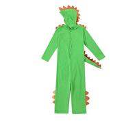 Costume de dinosaure vert pour enfants et filles, déguisement de cosplay de scène en tissu doux et respirant, parfait pour les fêtes d'anniversaire, carnavals et jeux de rôle, taille 4-6 ans (Green,