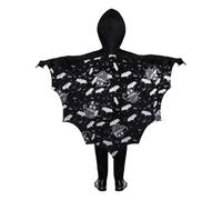 Costume d'Halloween pour garçon, combinaison avec capuche et cape, tenue de chauve-souris cosplay, enfants tout-petits, une fête ou un jeu Mono Entero