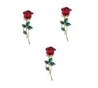 Costume Jewelry for Women Party Lapel Pins Floral Brooches Brooch Pin Rose Enamel Zinc Alloy Red