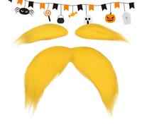Costume Mustache - Halloween Fake Dress-Up Accessories | Novelty Party Mustache Beard Eyebrows | for Adults Men Women Photoshoot Party Carnival Easter Christmas Theater Stage