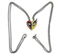 Costumeteers - Juego de collares clásico de Deadpool y Lobezno, inscripción de “Best friends” (mejores amigos), color rojo y amarillo, talla única, Zinc