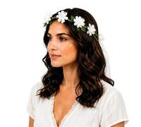 Costumizate! Diadema de flores Pequeñas Tocado floral elegante para bodas, festivales, carnaval, comuniones y eventos especiales. (Blanco)