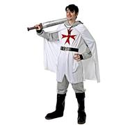 Costumizate! Disfraz de Caballero Templario para Hombre Adulto (Talla Única). Traje Medieval con Capa y Cruz Roja, Ideal para Eventos Carnaval y Fiestas Temáticas. (S)