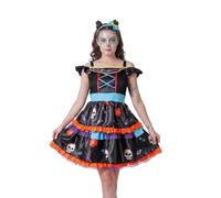 Costumizate! Disfraz de Catrina Deluxe para Adulto Mujer en Talla Única. Ideal para Halloween, Día de los Muertos, Carnaval y fiestas temáticas.