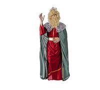 Costumizate! Disfraz de Rey Rojo con Tunica Verde Mago para Hombre Adulto Talla Unica Especial de Navidad