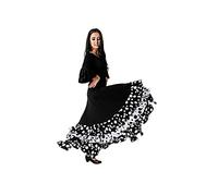 Costumizate! Falda con Tres Volantes de Lunares Negro y Blanco para Mujer Adulta Talla L