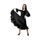 Costumizate! Falda de Baile Flamenco Negra con un Volante para Mujer Adulta Talla XL
