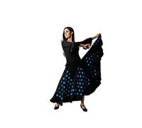 Costumizate! Falda de Lunares Azul con un Volante para Mujer Adulta Talla XL