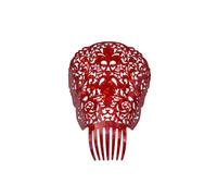 Costumizate! Peineta para madrina y Semana Santa de Metacrilato, 28 cm x 20 cm. Especial para eventos formales, ocaiosnes especiales y fiestas tradicionales. (Rojo)