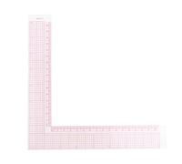 Costura de plástico L Regla cuadrada Curva francesa Herramienta de artesanía para diseño de ropa Blanco rojo (5808)