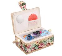 Costurero, caja de almacenamiento para costura mediana, cesta de costura, cestita de costura, caja de costura, 19,5×13×10cm, cesta con práctica asa de transporte, cesta de labores, accesorios de
