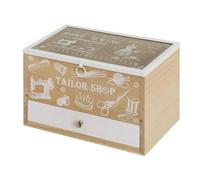 Costurero de madera con tapa cristal nordico 24x16x15 cm (24x16x15 cm)