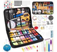 Costurero,Kit de Costura 350 piezas Accesorios de Costura 43 Bobinas de Hilo, Mini Herramienta de Costura Completa para Principiantes, Viajeros, Familiares Y Amigos, Negro (350 Piezas)