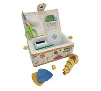 Costurero Pequeño con Accesorios, Caja de Forrada en Tela con Compartimentos, Caja de Completa, Regalo para Madres, Amigas, Hermanas, (Corazones, Pequeño)