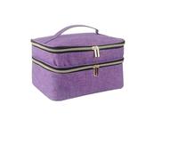 Costureros Organizador de accesorios de costura de gran capacidad, caja de almacenamiento de costura for hilo, agujas, alfileres, bolsa de botones con cremallera bidireccional para Agujas(Purple)